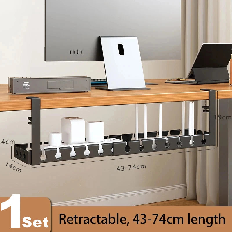 Desk Cable Management Tray Wire Management Cable Tray for Wire Organizer Charging Data Cord PC Computer Cord Rack in Office Home