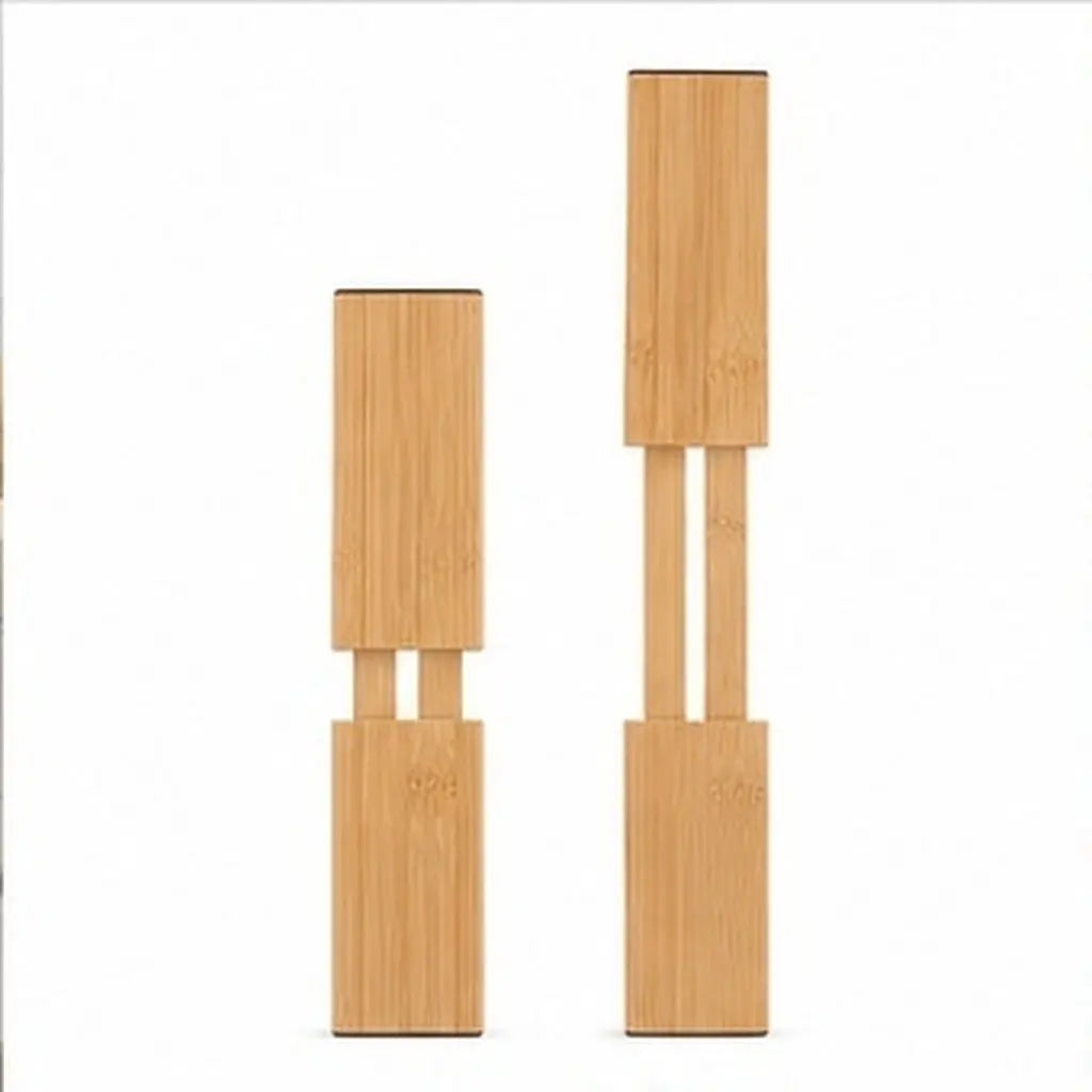 Expandable Bamboo Drawer Divider Retractable Adjustable Drawer Organizer for Kitchen Cutlery Silverware Sundries Compartment